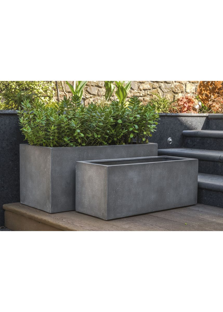 grey plastic trough planters 100cm
